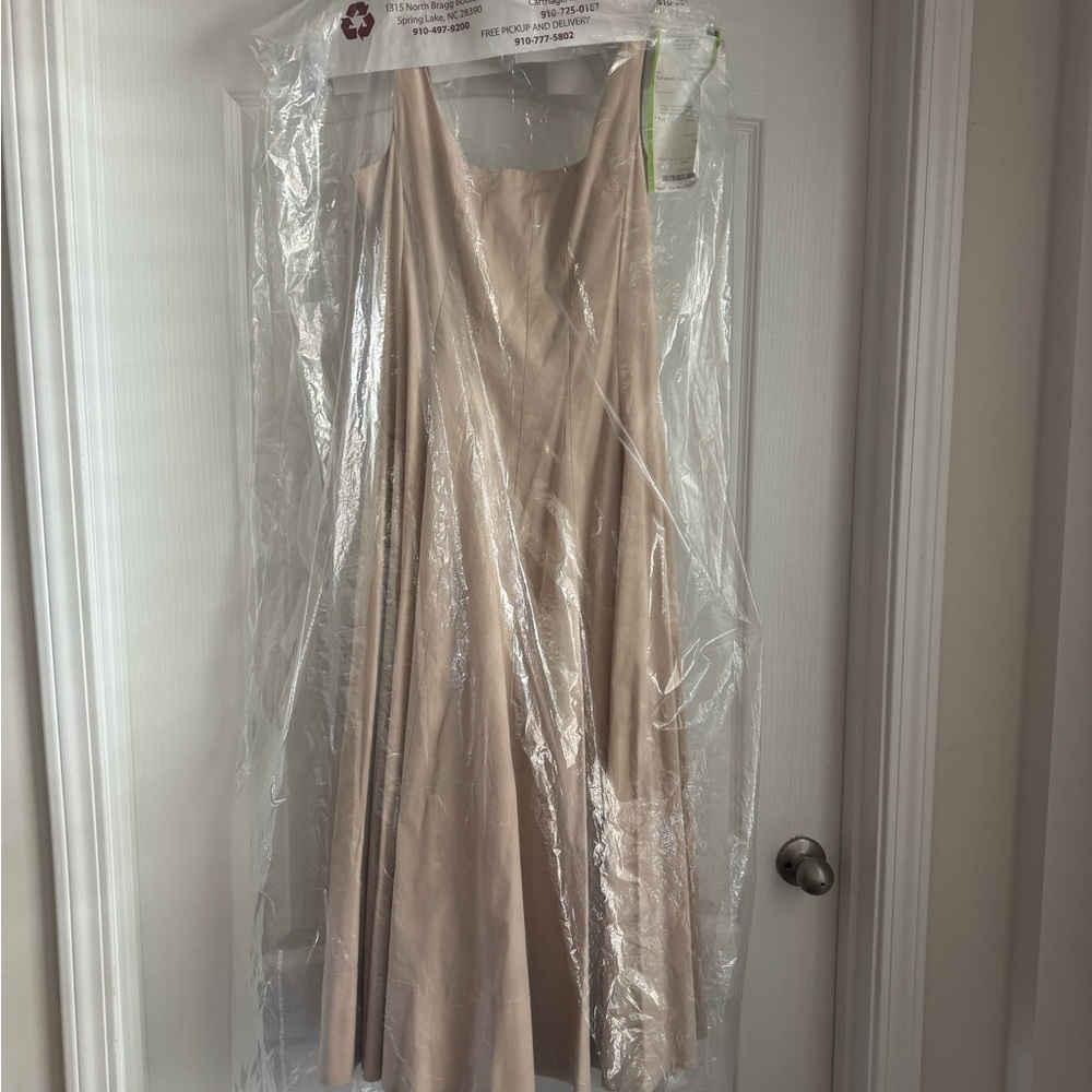 STAUD Cream Wells Midi Sundress